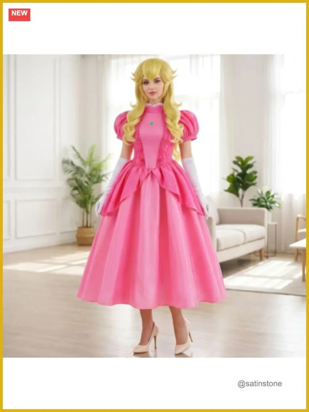 Princess Costume Dress Women Adult Halloween with Accessories Set 6 Pieces